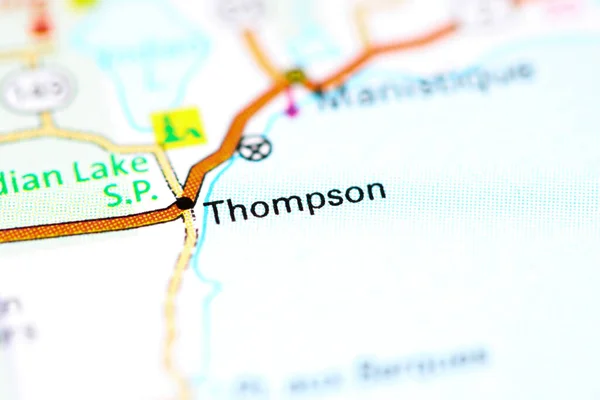 トンプソンだ ミシガン州 地図上のアメリカ — ストック写真