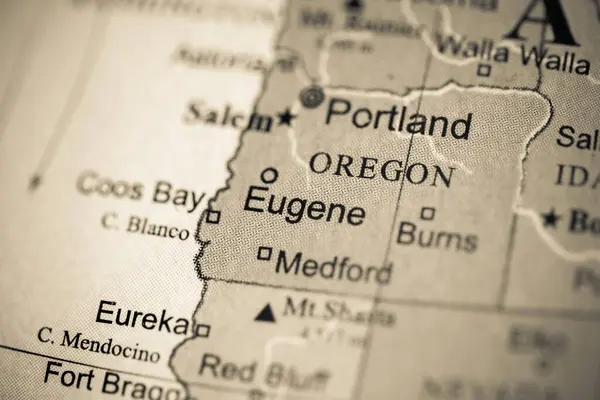 Eugene Usa Geography Map — Stock Photo, Image