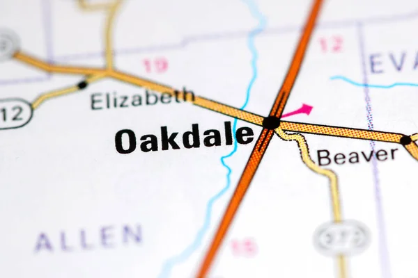 Oakdale Louisiana Eua Sobre Mapa — Fotografia de Stock