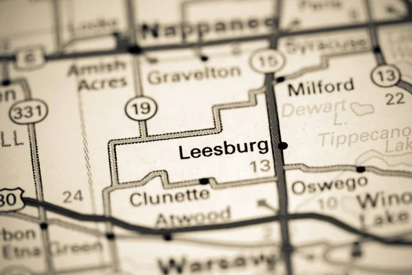 Leesburg Indiana Usa Een Kaart — Stockfoto