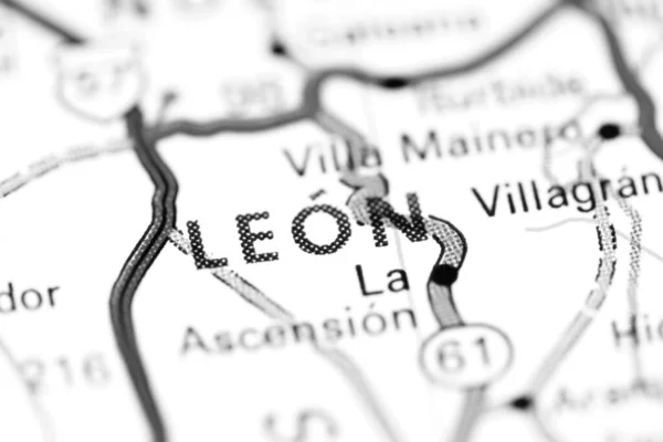 Leon. Mexico on a map