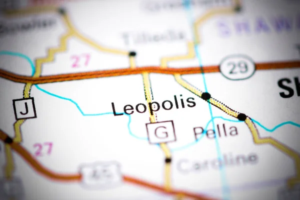 Leopolis Wisconsin Stati Uniti Una Mappa — Foto Stock