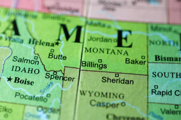 Billings. USA on a geography map