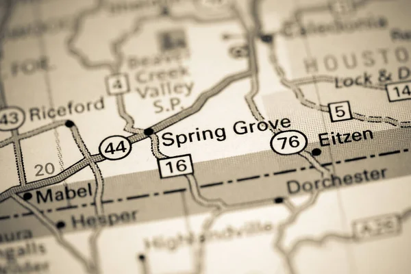 Spring Grove Iowa Usa Mapě — Stock fotografie