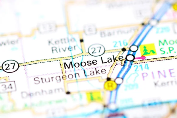 ムース湖だ ミネソタだ 地図上のアメリカ — ストック写真