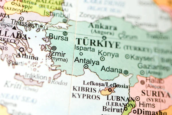 Antalya Europa Auf Einer Geografischen Karte — Stockfoto