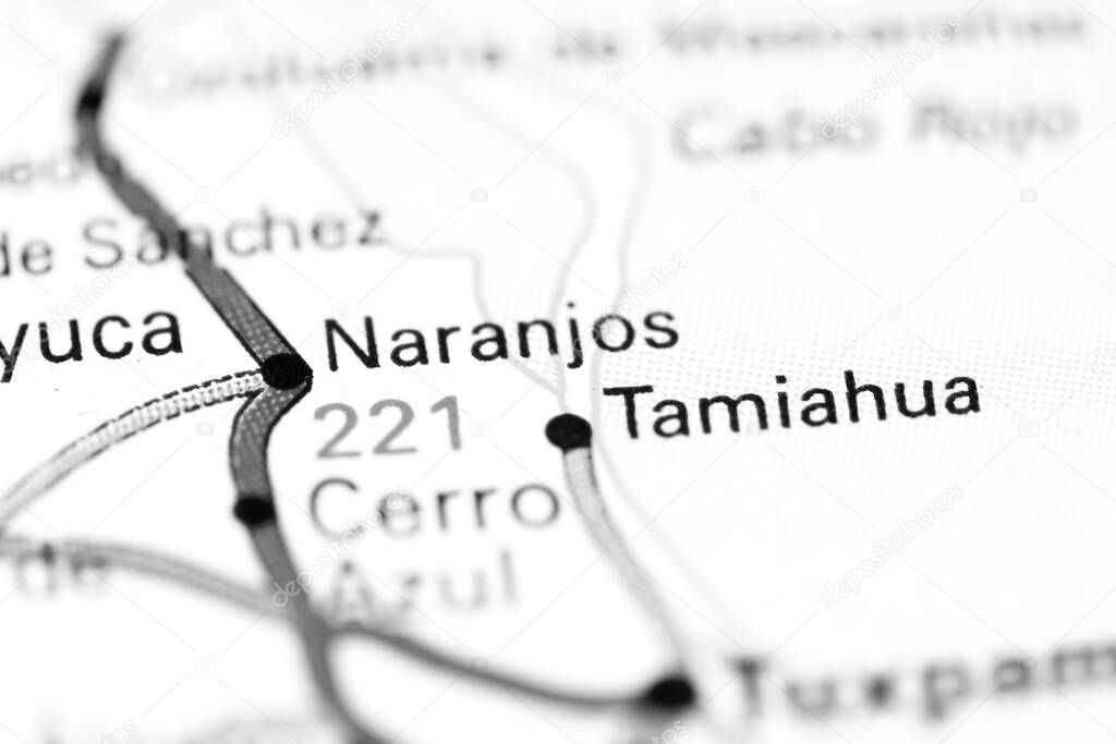 Naranjos. Mexico on a map