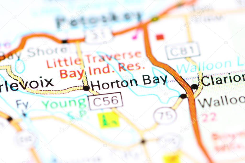 Horton Bay. Michigan. USA on a map