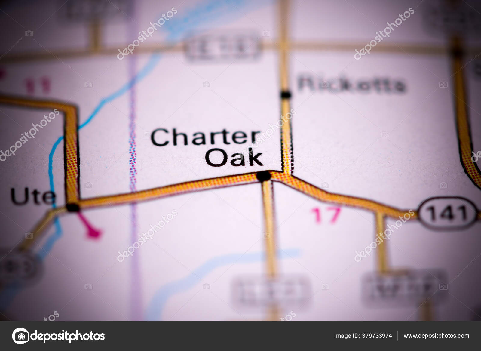 Charter Oak Iowa Usa Map Stock Photo by ©aliceinwonderland2020 379733974