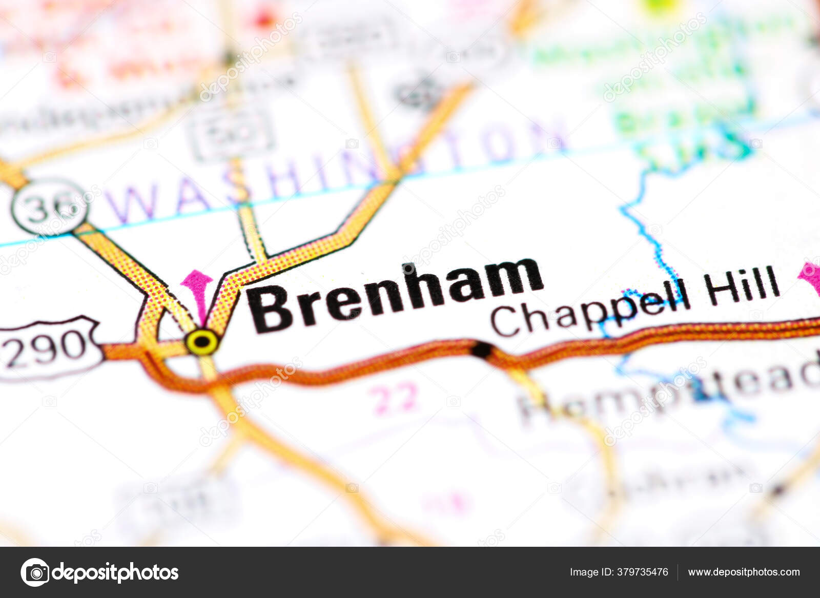 Brenham Texas Usa Map — Stock Photo © aliceinwonderland2020 379735476