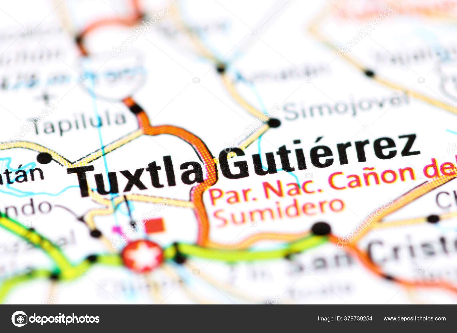 Tuxtla Gutierrez Mexico Map Stock Photo by ©aliceinwonderland2020 379739254