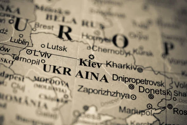 Kiev Europa Sobre Mapa Geografia — Fotografia de Stock