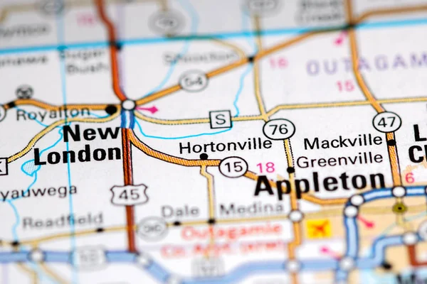 Hortonville Wisconsin Eeuu Mapa —  Fotos de Stock