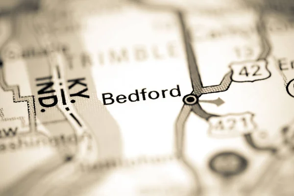 Bedford Kentucky États Unis Sur Une Carte Géographique — Photo