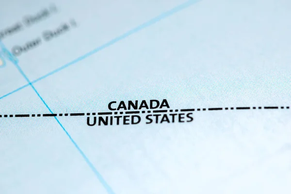 加拿大 地图上的加拿大 — 图库照片