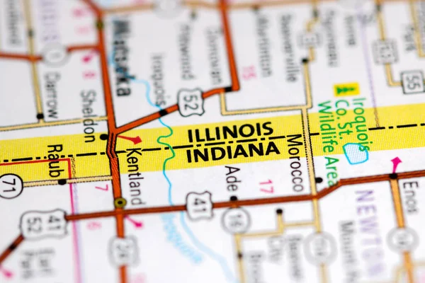 Indiana Indiana Eeuu Mapa — Foto de Stock