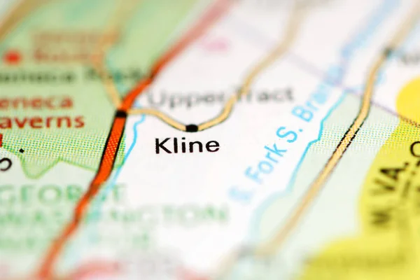Kline 西弗吉尼亚地图上的美国 — 图库照片