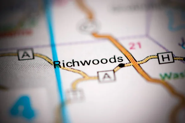 Richwoodów Missouri Stany Zjednoczone Mapie Geograficznej — Zdjęcie stockowe