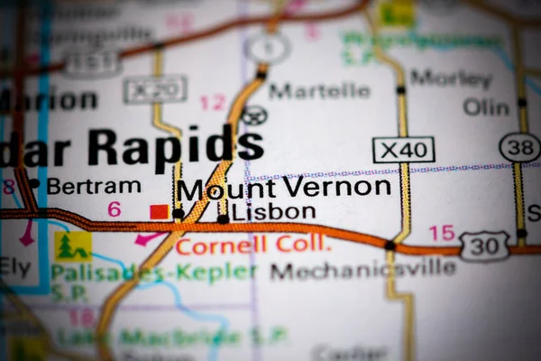 Mount Vernon. Iowa. USA on a map