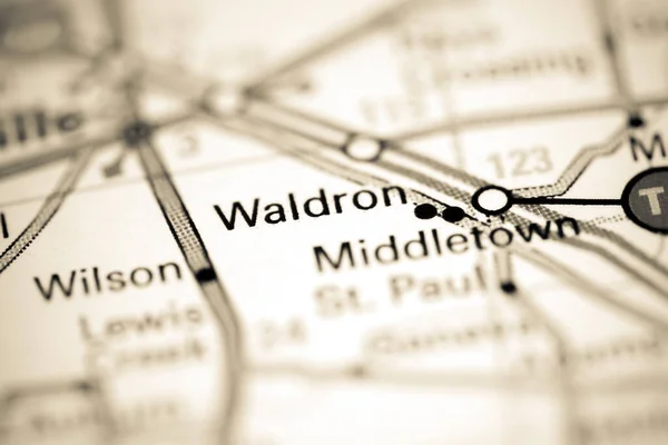 ウォルドロン インディアナ州 地理地図上のアメリカ — ストック写真