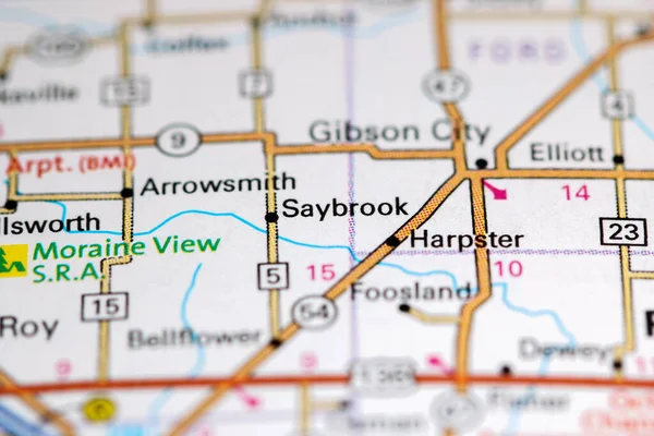 Saybrook Illinois Eeuu Mapa —  Fotos de Stock