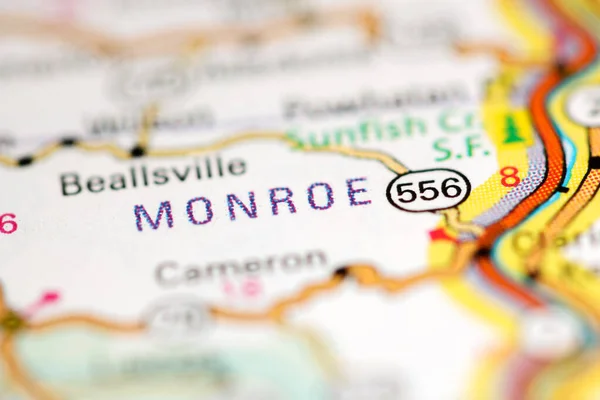 Met Monroe Ohio Usa Een Aardrijkskundekaart — Stockfoto