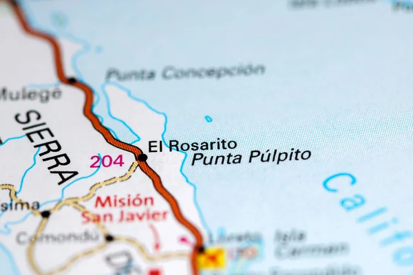 El Rosarito. Mexico on a map