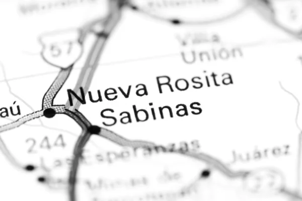 Nueva Rosita México Sobre Mapa — Fotografia de Stock