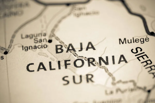 Baja California Sur. Mexico on a map