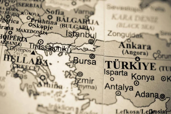 Bursa Europa Auf Einer Geografischen Karte — Stockfoto