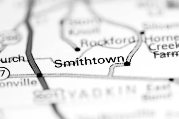 史密斯镇 北卡罗莱纳州 地图上的美国 — 图库照片