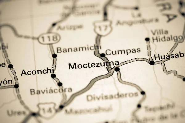 Moctezuma. Mexico on a map