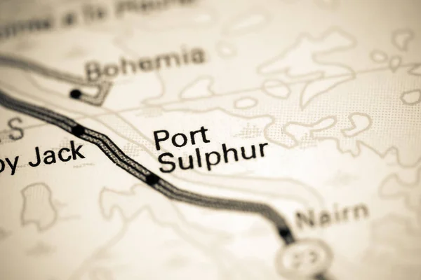 サルファー港だ ルイジアナ州 地図上のアメリカ — ストック写真