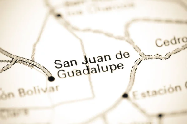 San Juan de Guadalupe. Mexico on a map