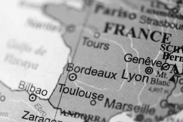Bordeaux Europa Una Carta Geografica — Foto Stock