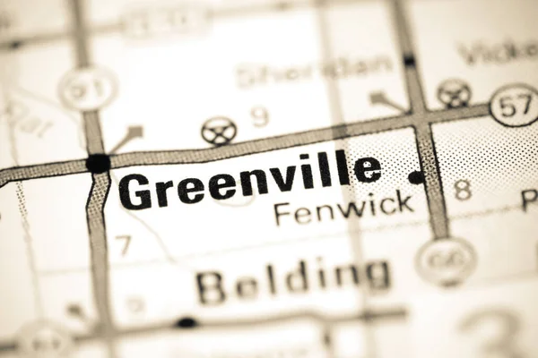 Greenville Michigan Eua Sobre Mapa — Fotografia de Stock