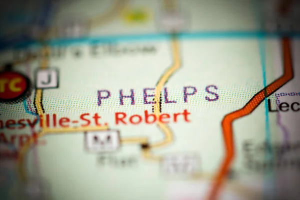 菲尔普斯密苏里地图上的美国 — 图库照片