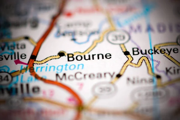 Bourne Kentucky Eua Sobre Mapa Geografia — Fotografia de Stock