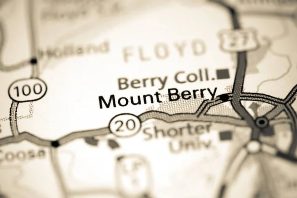 Monte Berry Georgia Eua Sobre Mapa — Fotografia de Stock