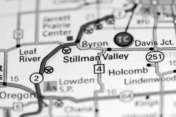 Stillman Valley. Illinois. USA on a map