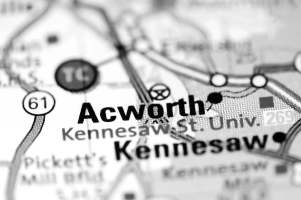 Acworth Vagyok Georgia Vagyok Usa Térképen — Stock Fotó