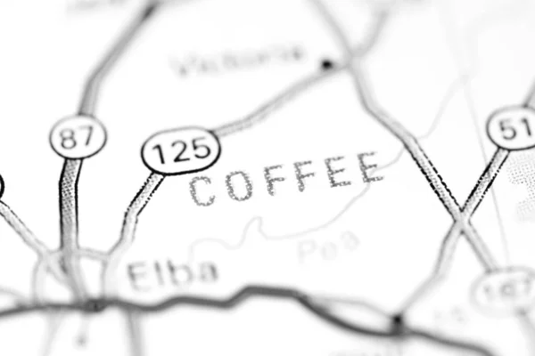 Café Alabama Eua Sobre Mapa — Fotografia de Stock