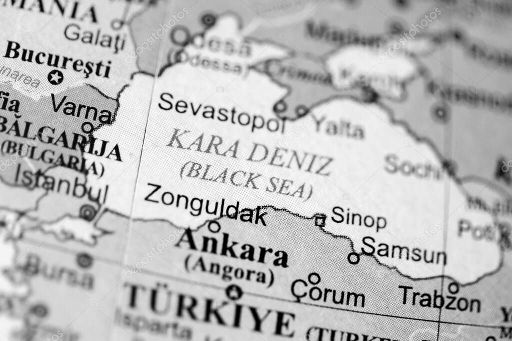 Kara Deniz. Europe on a geography map
