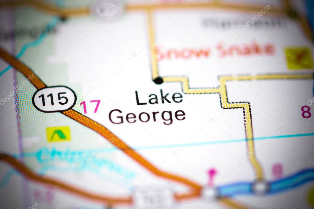 Lake George. Michigan. USA on a map