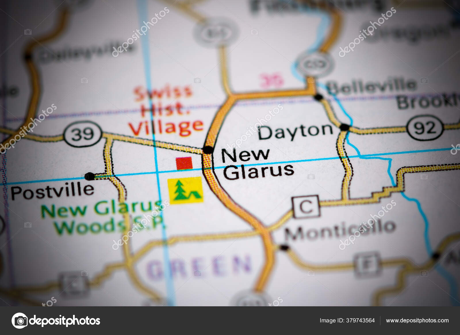 New Glarus Wisconsin Usa Map — Stock Photo © aliceinwonderland2020
