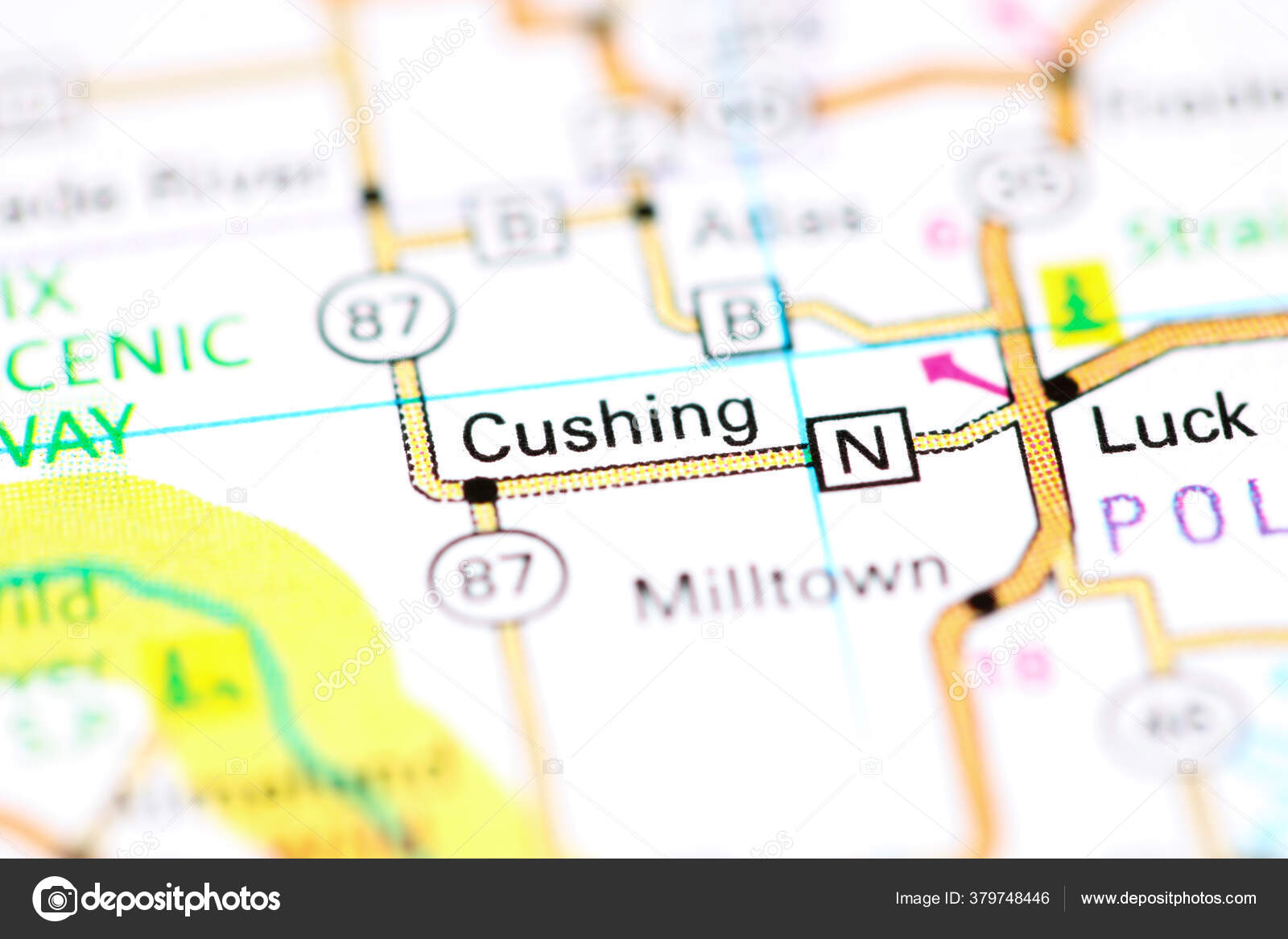 Cushing Wisconsin Usa Map Stock Photo by ©aliceinwonderland2020 379748446
