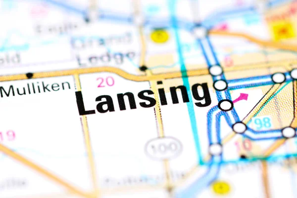 Lansing Michigan Stati Uniti Una Mappa — Foto Stock
