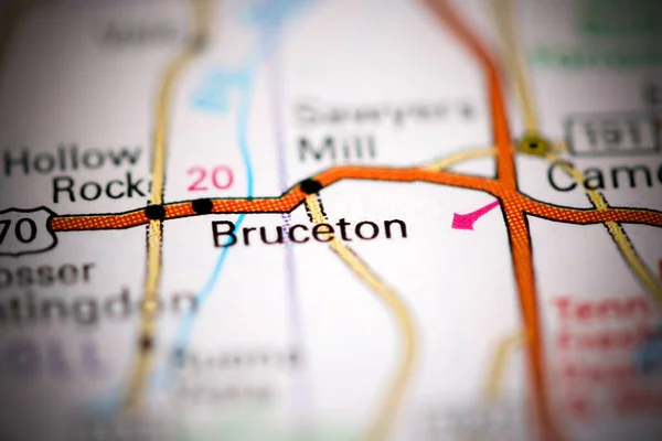 Bruceton Tennessee Stati Uniti Una Mappa Geografica — Foto Stock