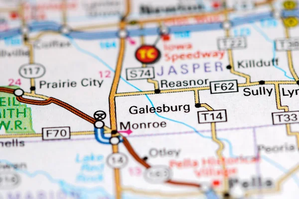 Galesburg Iowa Usa Auf Einer Karte — Stockfoto