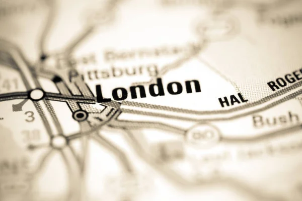 Londres Kentucky Eeuu Mapa Geográfico —  Fotos de Stock